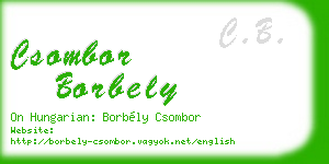 csombor borbely business card