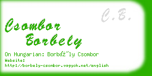 csombor borbely business card